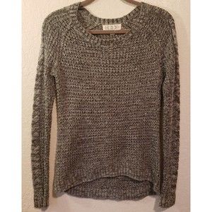 Pink Rose Womens Pullover Knitted Sweater Sz Small Brown Long Sleeve